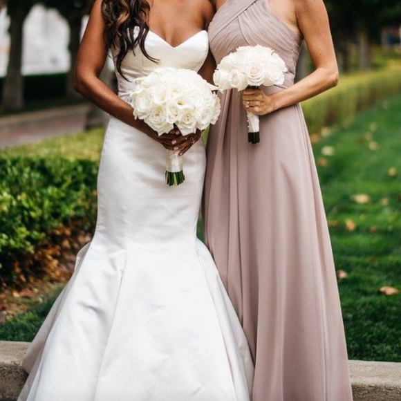 Azazie Dresses | Azazie Taupe Ginger Bridesmaid Dress Size 4 | Poshmark